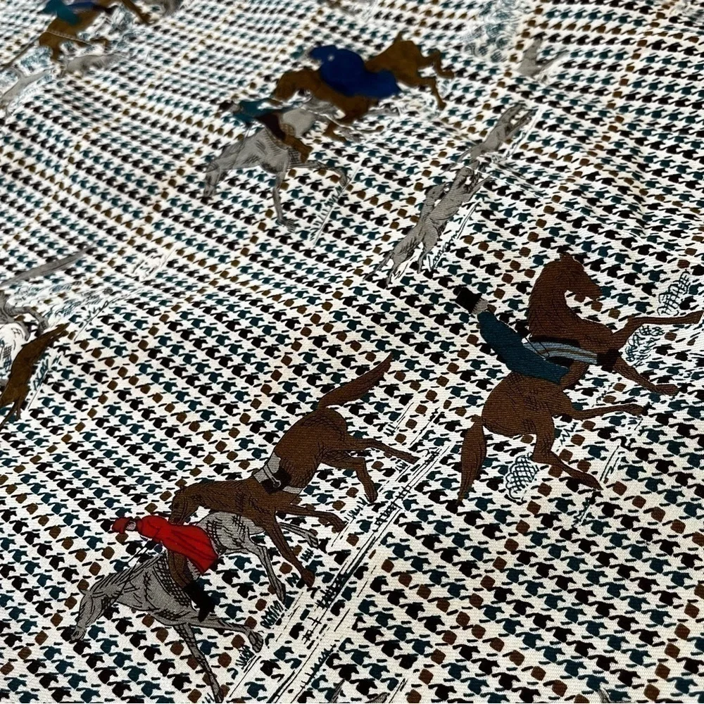 Rare vintage equestrian hunting dog button front houndstooth skirt *iamwarrior - Picture 5 of 13